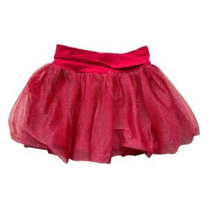 Gymboree tutu skirt girls 6 red sparkle Holiday Christmas Valentines Balletcore